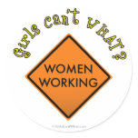 Women Working Road Sign stickers