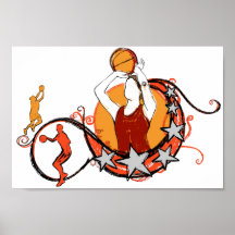 Women's Basketball Illustration Print