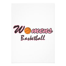 womens basketball logo graphic pink personalised invites