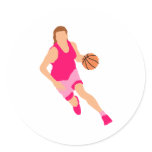 Women's basketball Logo Round Sticker