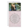 Women's Birthday White & Pink Damask Invite Photo Cards