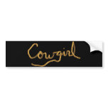 Womens Cowgirl Rope Bumper Sticker bumper stickers