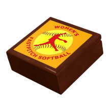 Women's Fastpitch Softball Keepsake Jewellery Box Gift Boxes