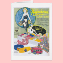 Women's Garters Ad, Greeting Card cards