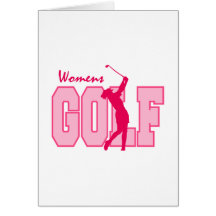Women's Golf Pink Greeting Cards