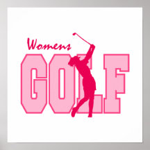 Women's Golf Pink Posters