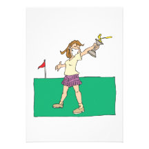 Womens Golf Trophy Custom Announcements