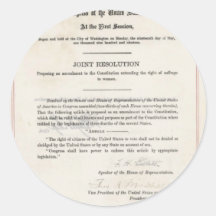 Women's Right to Vote- 19th Amendment Stickers