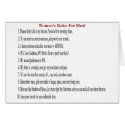 Womens Rules For Men cards