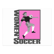womens soccer grey and pink logo graphic postcard