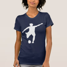 Women's Soccer Logo (White on Blue) Tee Shirts