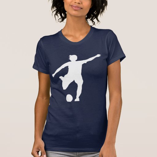 Women's Soccer Logo (White on Blue) Tee Shirts