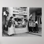 Women's Suffrage at a Vote Booth in 1915 Poster