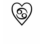 women's tee with heart and cancer zodiac symbol t-shirts