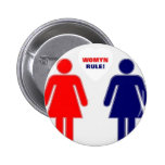 WOMYN RULE! PINBACK BUTTON