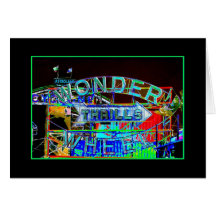 'Wonder Wheel Thrills'  Psychedelic Blank Card