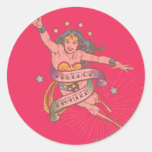Wonder Woman Freedom Fighter Round Stickers