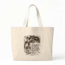 Wonderland Alice Go Among Mad People Quote Canvas Bag