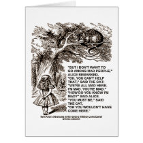 Wonderland Alice Go Among Mad People Quote cards