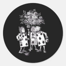 Wonderland Roses Round Sticker