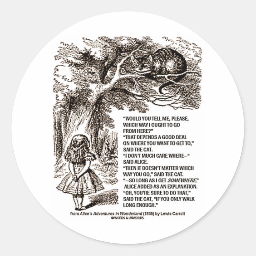 Wonderland Which Way I Ought To Go Quote Round Stickers