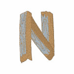 Wood Alphabet N embroidered shirts