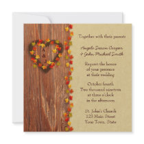 Wood,  Autumn Leaves Invitation