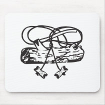 Wood Badge Axe-n-Log Mouse Pad