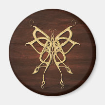 Wood Celtic Butterfly Fridge Magnet