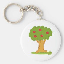 Wood Covered With Red Apples Key Chain