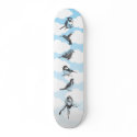 Wood cut birds in the clouds skateboards