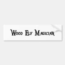 Wood Elf Magician Sticker Bumper Stickers