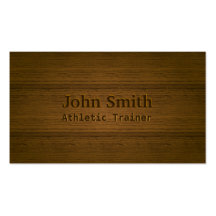 Wood Embossing Athletic Trainer Business Card