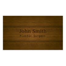 Wood Embossing Plastic Surgeon Business Card