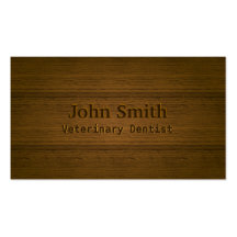 Wood Embossing Veterinary Dentist Business Card