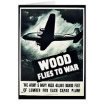 Wood Flies To War Card