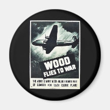 Wood Flies To War Refrigerator Magnet