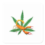 wood Scorpion scorpio zodiac pot leaf Stickers