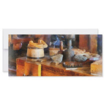 Wood Shop With Wooden Bucket Personalized Rack Card
