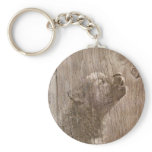 Wood Wolf Pup Art keychains