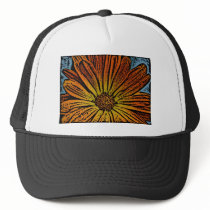 Woodcut Daisy Mesh Hat