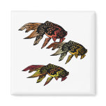 Woodcut Goldfish Fridge Magnets