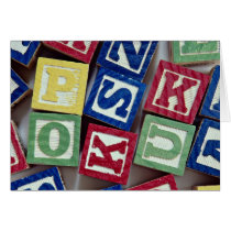 Wooden blocks with alphabets for kids card
