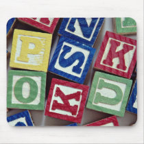 Wooden blocks with alphabets for kids mouse mats