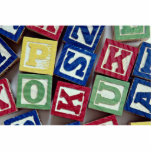 Wooden blocks with alphabets for kids photo sculpture