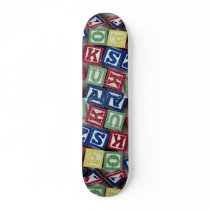 Wooden blocks with alphabets for kids custom skate board