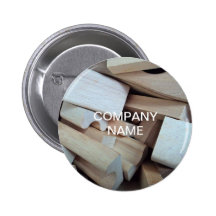 Wooden Building Blocks Button Badge