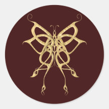 Wooden Celtic Butterfly Sticker