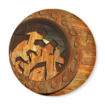 wooden clockwork magnets