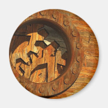 wooden clockwork magnets